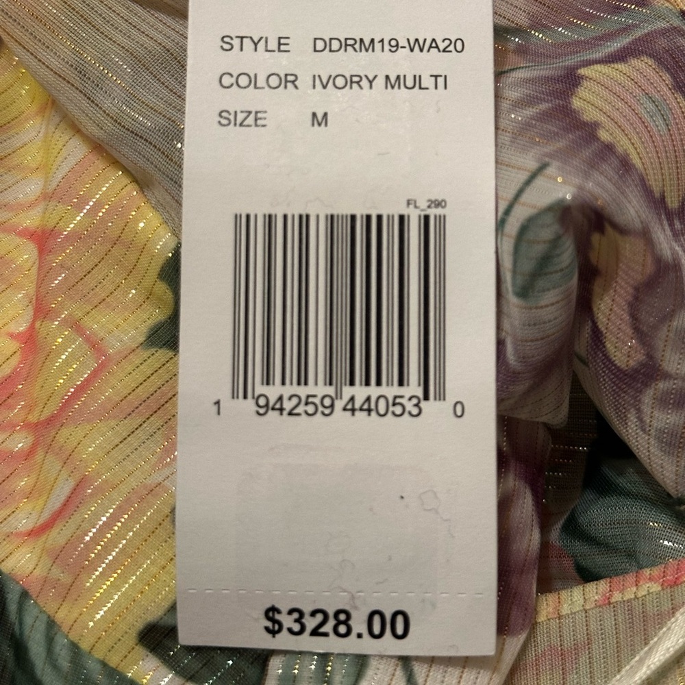 NWT DRESS THE POPULATION Josefina Dress Floral
Ruffle Detail Gown in Ivory Multi - Picture 16 of 16